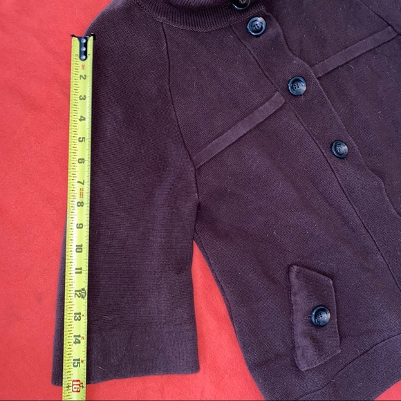 Chico’s cotton 3/4 sleeve collared knitted thick cardigan - Picture 4 of 7